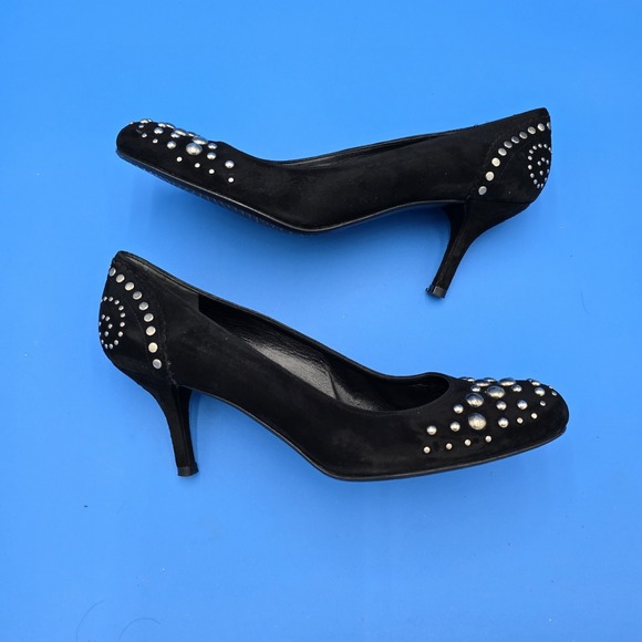 Stuart Weitzman Suede‎ Studded Heels Pumps Shoes Size 8M - Picture 8 of 10